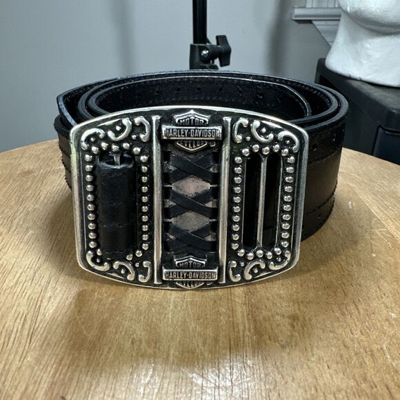 Harley Davidson Leather Belt Embossed W/ Buckle Women’s Size XL main image 6